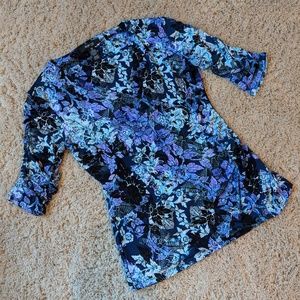 Style & Co Petite Flower Print Wrap Blouse Size PM